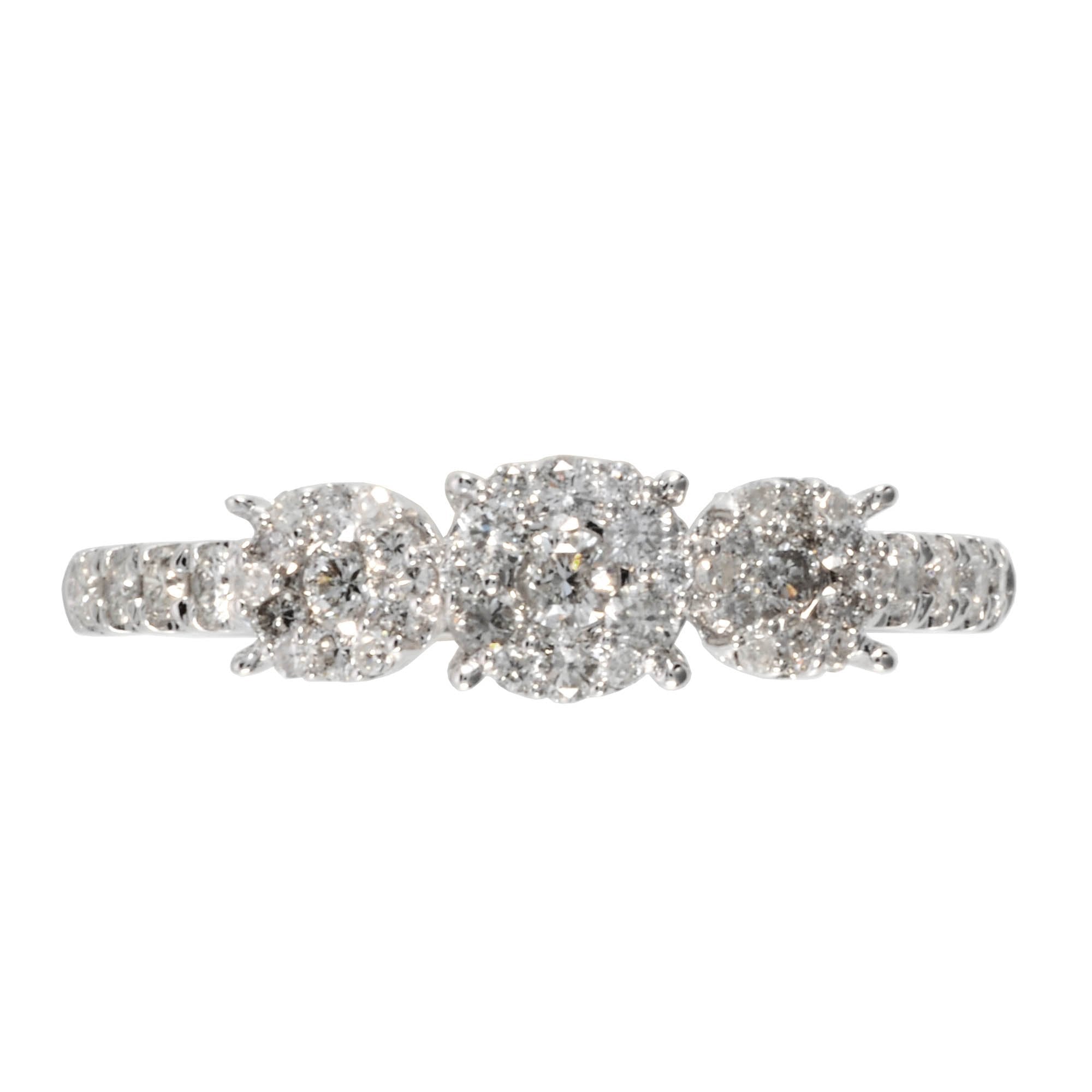 Classic Round Diamond Trilogy Ring in 18ct White Gold