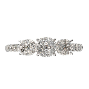 Classic Round Diamond Trilogy Ring in 18ct White Gold