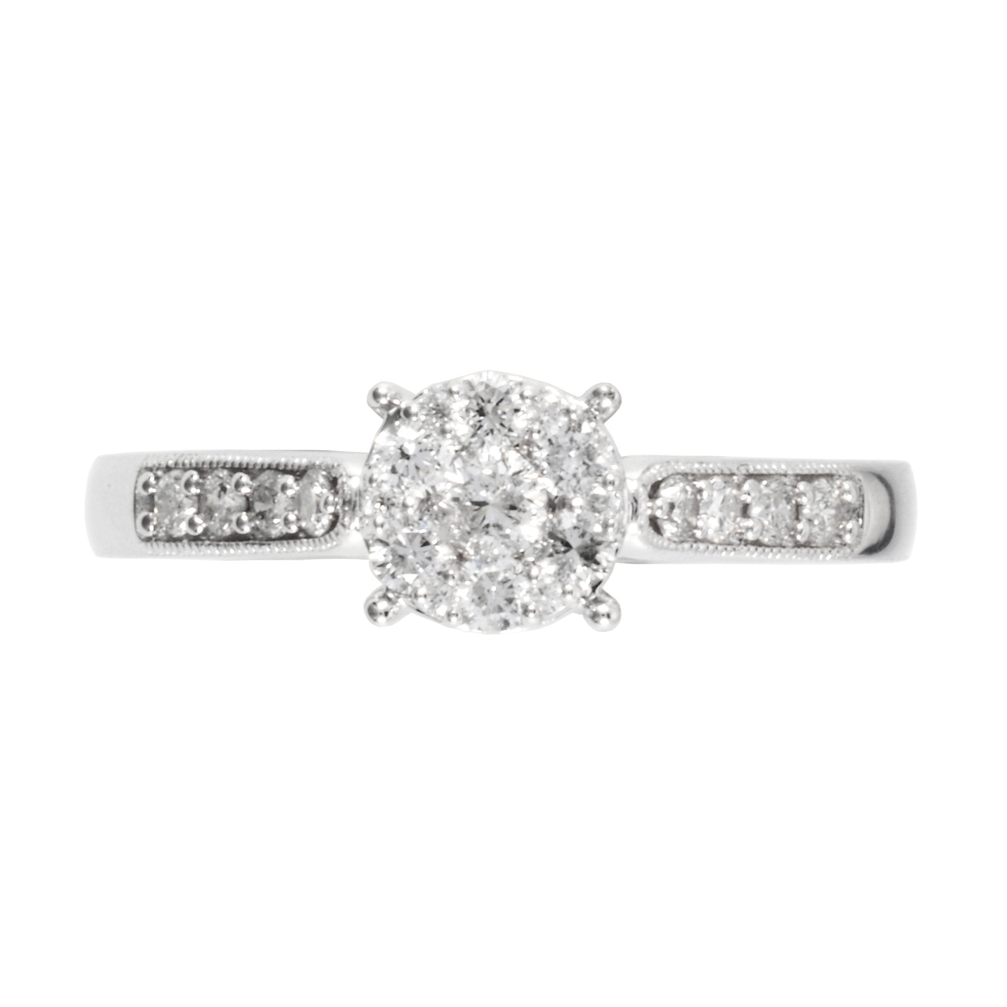 Classic Round Diamond Solitaire Ring in 18ct White Gold